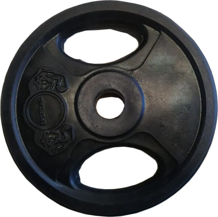 Disco kg. 5 in ghisa gommato per aste foro 25" 28" 29"